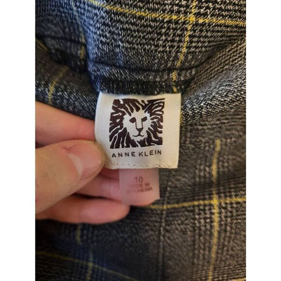 Anne Klein Size 10 Gray Plaid Dress Pants - Picture 2 of 5